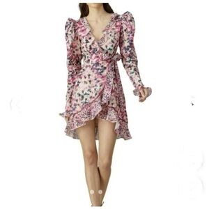 Rococo Sand MIMI Pastel Ruffled Wrap Mini Dress